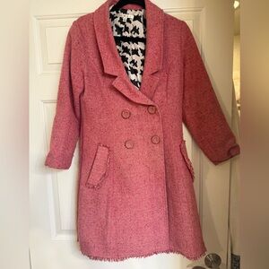 CAbi Pink Double-Breasted Pea Coat